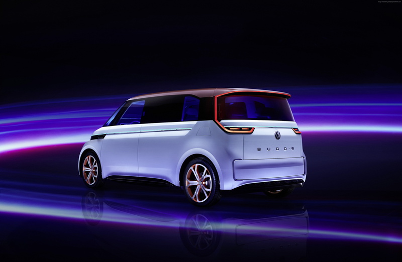 Volkswagen BUDD e, electric, CES 2016, 4K, electric cars, microbus, silver