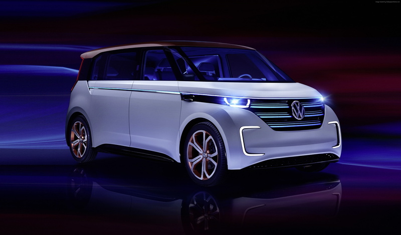 sports car, side view, luxury, vintage car, illuminated, speed, electric, indoors, blue, land vehicle, retro styled, reflection, stationary, car, 2K, Volkswagen BUDD e