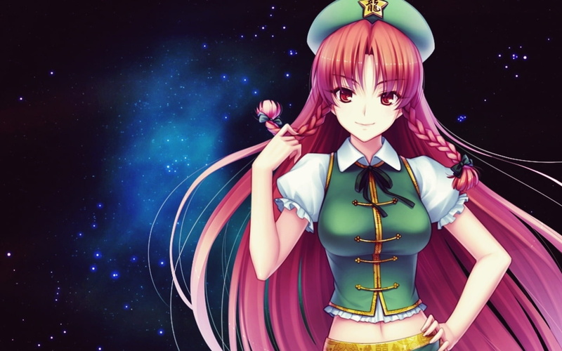 art, hong, works, anime, sayori, 720P, x, Hong Meiling, hot, meiling, hd, hats, Touhou, games, neko