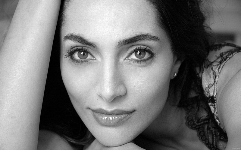 bw, lifestyles, caterina murino, body part, close-up, black, face, portrait, front view, real people, adult, top, headshot, s, looking at camera, young women