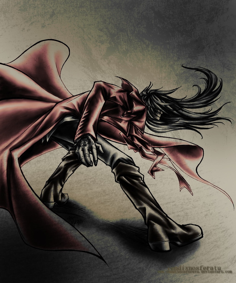 people, anime, colored background, elegance, haute couture, Hellsing, black color, leather, women, Alucard, shoe, human hair, hairstyle, beauty, studio shot
