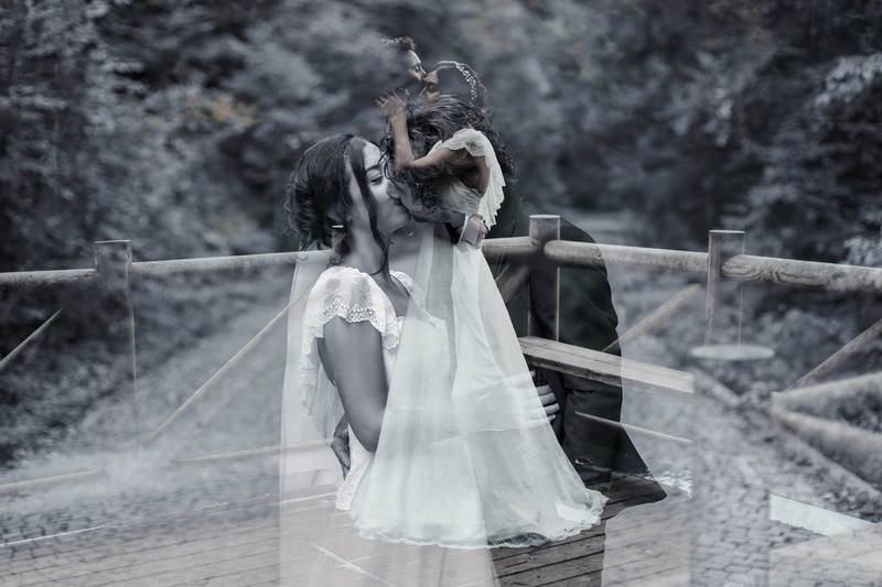 couple, handrail, 5K, adult, women, focus, emotion, woman, hairstyle, human, evening dress, three quarter length, banister, railing, apparel, photography