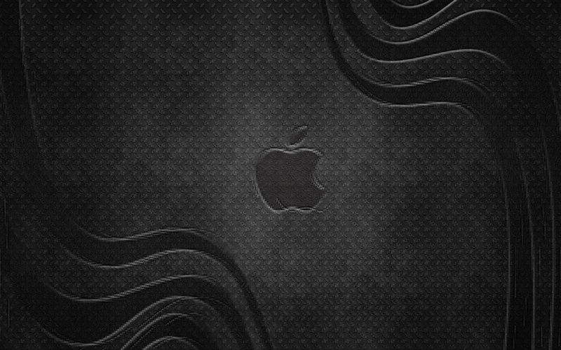 logo, grey, Apple, metal, hem, background, 2K, wave