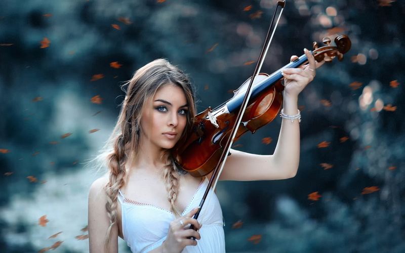 1080P, Autumn, Violin, Symphony, Girl