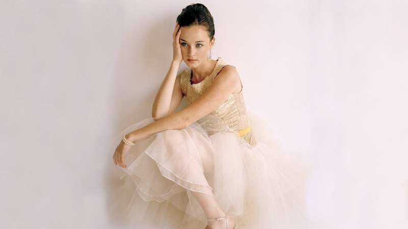 beauty, blue eyes, white dress, bride, young adult, studio shot, life events, Alexis Bledel, one person, indoors, dress, hairstyle, actress, elegance, women