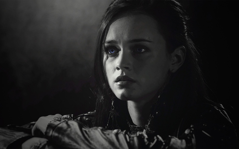 Alexis Bledel, movies, Sin City, blue eyes, 1080P, monochrome, women