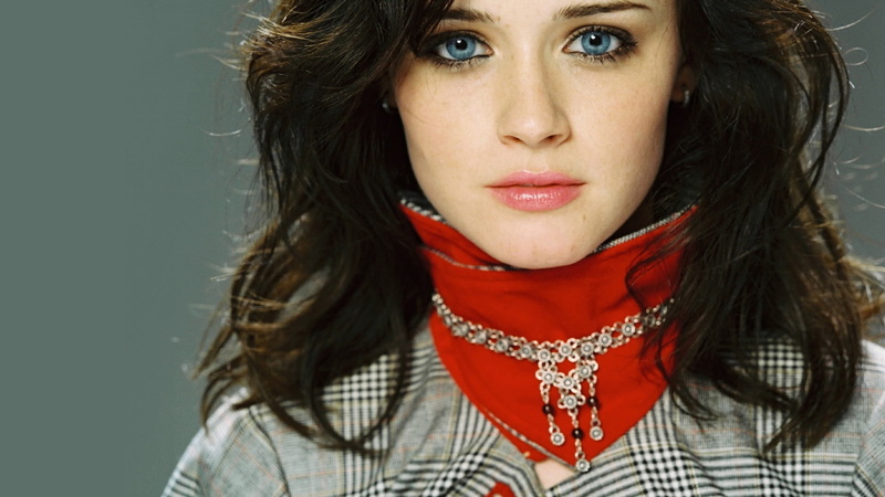 freckles, closeup, brunette, women, blue eyes, 1080P, face, Alexis Bledel, celebrity, actress