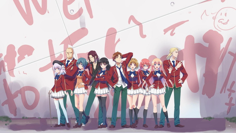 syohgo kinugasa, large group of people, boys, teenager, anime, architecture, shunsaku tomose, child, stage, uniform, government, full length, classroom of the elite