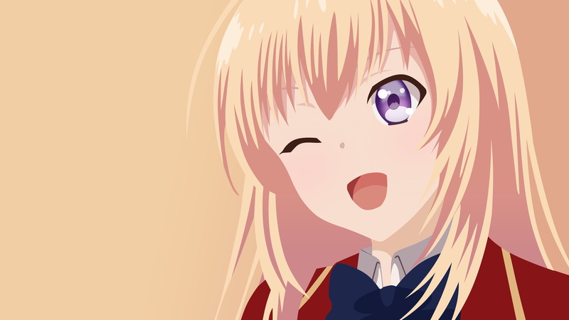 Honami Ichinose, 1080P, Purple Eyes, Blonde, Anime, Classroom of the Elite