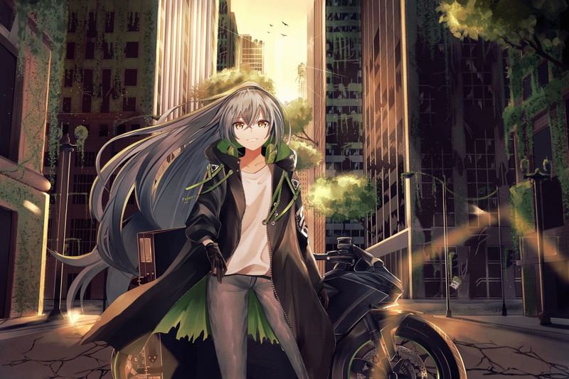architecture, apocalypse, outdoors, lifestyles, transportation, beauty, young women, built structure, looking at camera, girls frontline, women, one person