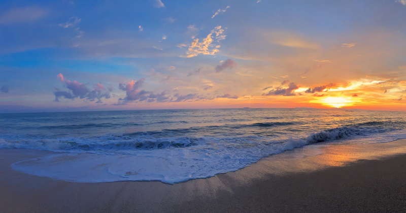 long beach, tranquility, nature, sport, surfing, wave, 4K, horizon, land, beach, island, sea, sunset, beauty in nature, idyllic, sky, ko lanta, cloud - sky