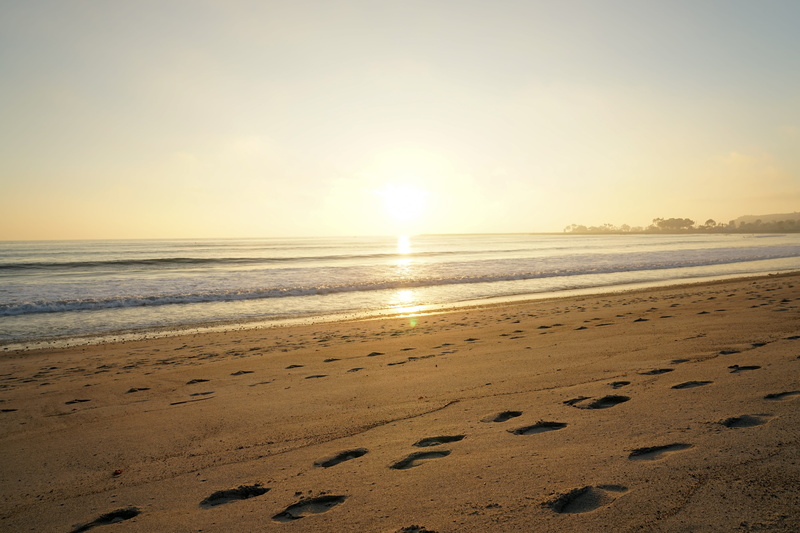 beach, horizon over water, tranquil scene, dana point, horizon, tranquility, pacific ocean, footsteps, scenics - nature, outdoors, water, beauty in nature
