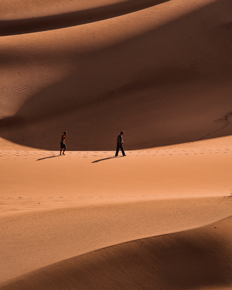 morocco, us, sand, africa, adventure, men, landscape, sunlight, dune, yellow, walking, 4K, two, desolate, shadow, people, scenics, footsteps, outdoors