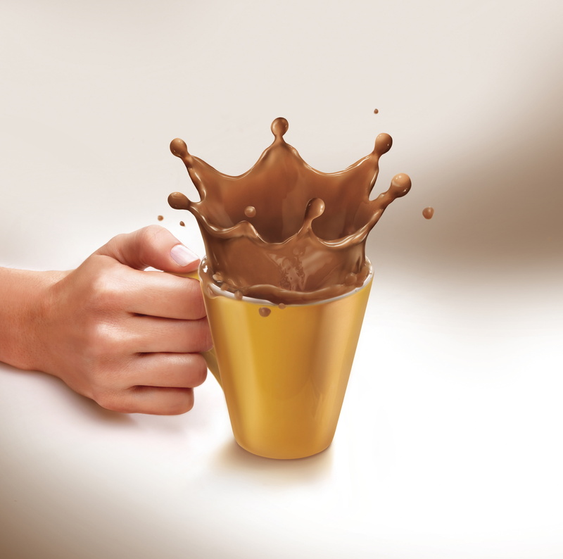 food, studio shot, Energy, hot, human body part, Design, beverage, Chocolate, hotchocolate, human hand, ceramic, Nestle, delicious, 4K, splashing, Hand