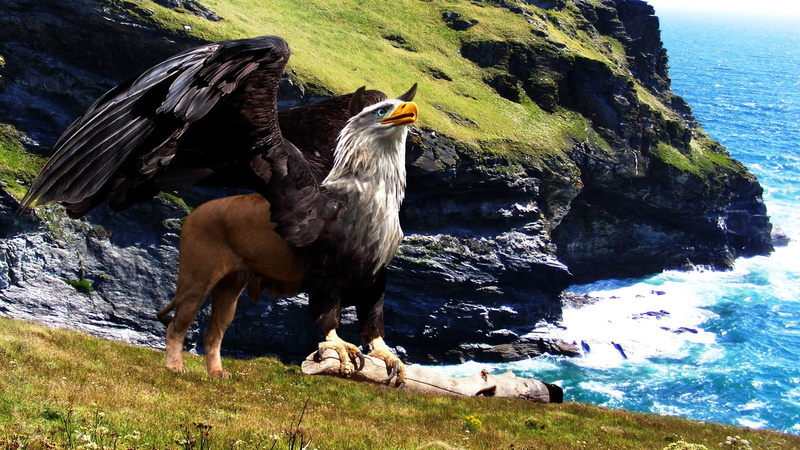 griffin, creatures, 720P, photomanipulation