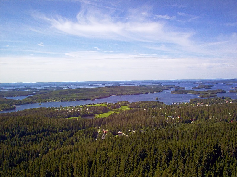beauty in nature, scenics - nature, environment, sky, nature, coniferous tree, puijo, lake, horizon, finnish, growth, land, kuopio, clouds, no people, tranquility