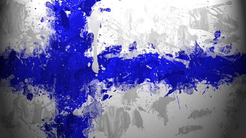 Flag, Paint Splatter, Suomi, Finland, 1080P