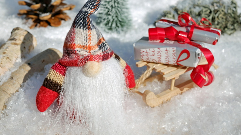 sledge, 4K, christmas decoration, santa claus, figure, sleigh