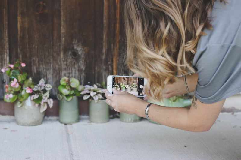human body part, bokeh, planter, iphone, plants, using, blonde, shot, leisure activity, people, hair, flower, women, taking picture, togetherness, pot