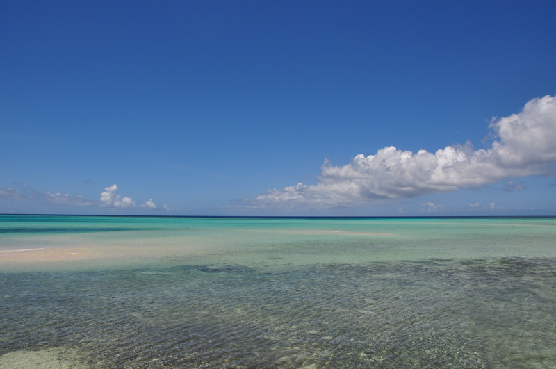 day, horizon over water, beauty in nature, sea, beach, land, horizon, tranquility, miyako island, blue, cloud - sky, no people, 4K, tranquil scene, nature