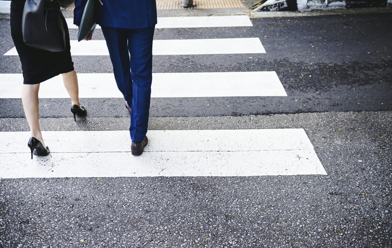 city Life, human Foot, businesswoman, females, occupation, two, togetherness, road, pedestrian crossing, street, walking, sidewalk, urban Scene, walk, working