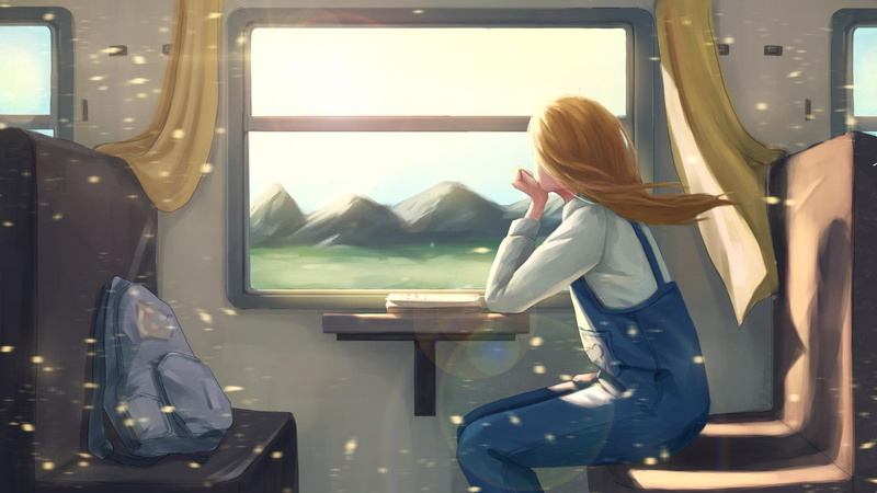 anime art, 1080P, girl, travel, anime girl
