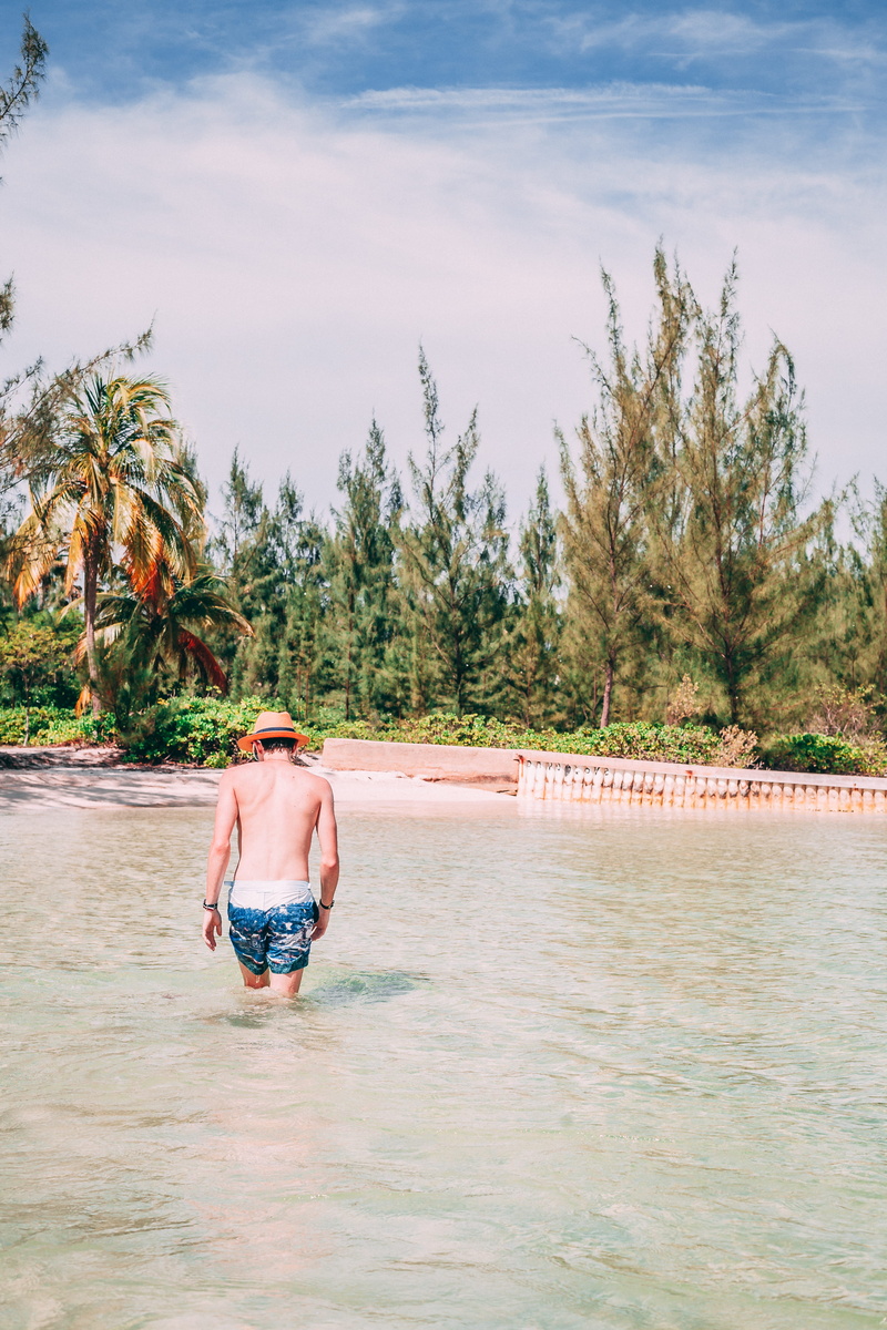 sky, one person, plant, beach, land, outdoors, rear view, water, men, north side, 4K, cayman islands, ocean, real people, kaibo beach bar and grill, solo travel