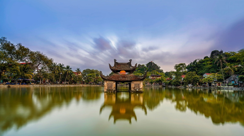 religion, water, building exterior, lake, built structure, hdr, concrete, architecture, building, vietnam, place of worship, daytime, buddhism, spirituality