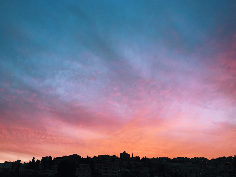 built structure, israel, cloud - sky, tranquil scene, beauty in nature, sunset, no people, city, aesthetic, building, sky, nazareth, cityscape, scenics - nature