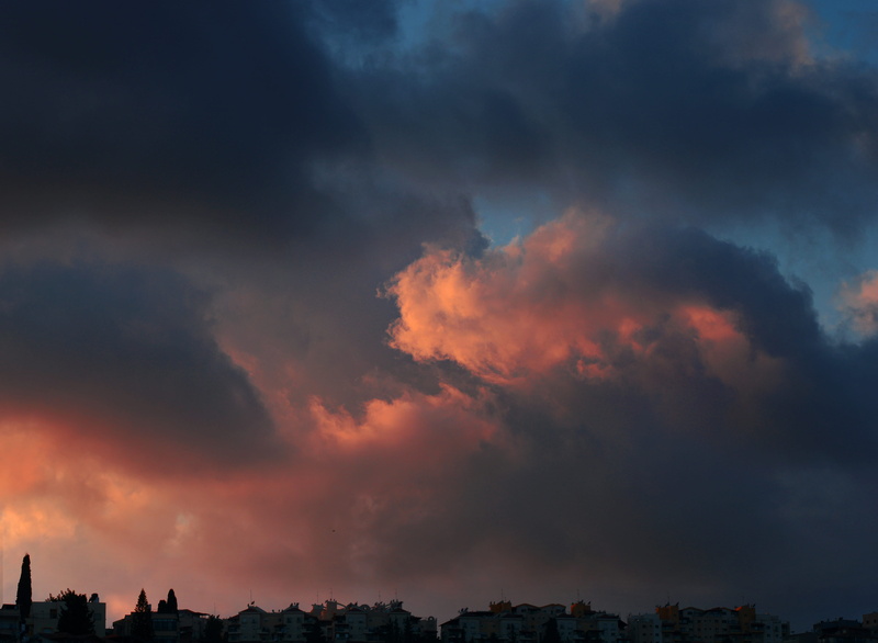 clouds, no people, storm, silhouette, israel, nature, hd, architecture, autumn, building, magic, city, built structure, winter, sunset, building exterior