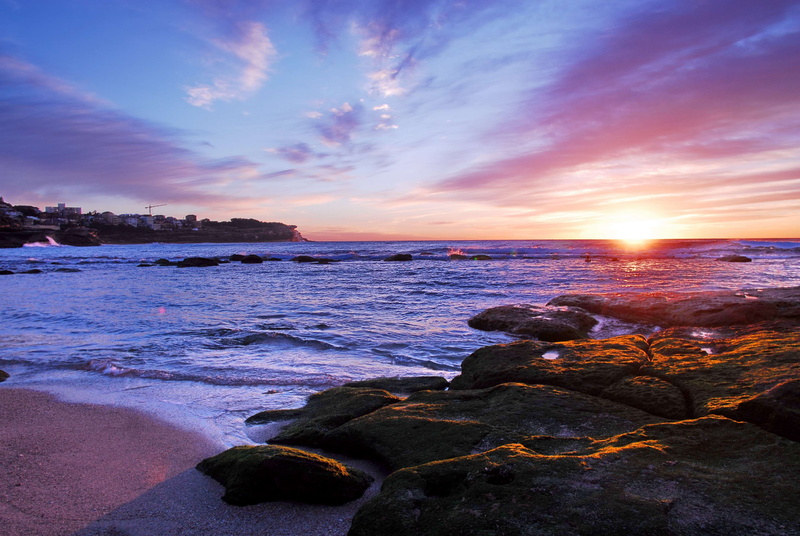 outdoors, cloud, solid, wave, sunrise, new south wales, no people, horizon over water, 4K, bronte beach, tranquil scene, sky, sunset, sun, cloud - sky