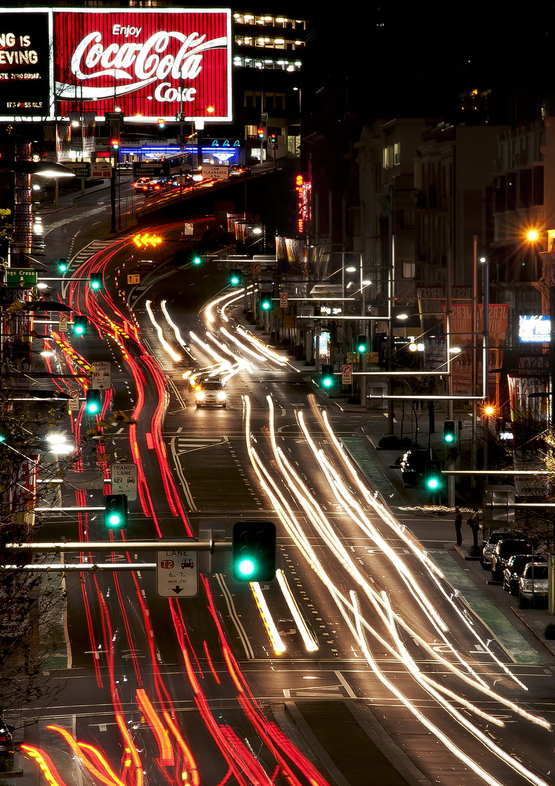 city, highway, long exposure, night, nighttime, motorway, commute, car, building exterior, traffic, lapse, speed, communication, light trail, blurred motion