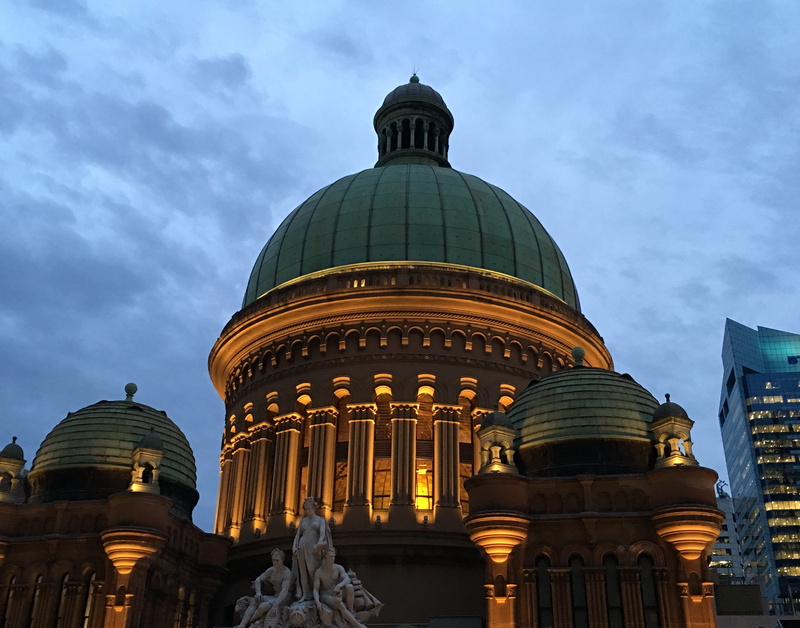 no people, city, architectural column, queen, statue, belief, Queen, architecture, travel, australia, religion, sky, dome, Qvb, Victoria, cupola, nature