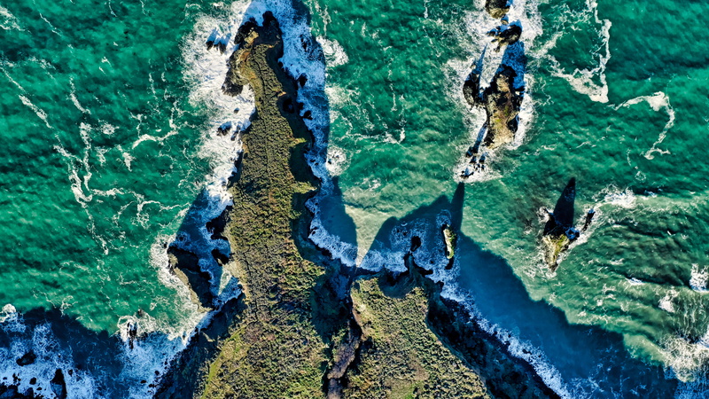 scenics - nature, no people, ocean, promontory, scenery, unnamed road, landscape, bird, turquoise colored, idyllic, non-urban scene, outdoors, high angle view