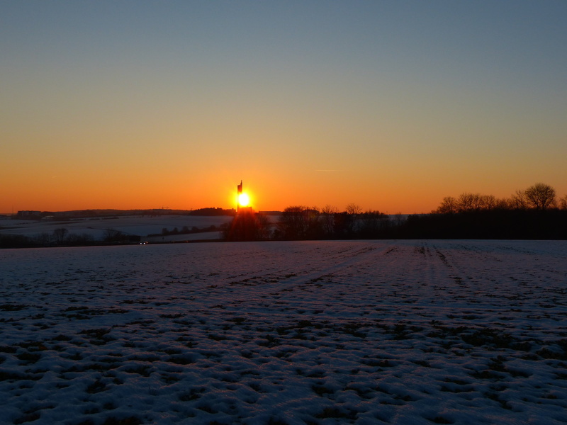 sun, schapfe mill, snow, architecture, tower, german architecture award, environment, beauty in nature, sunset, arable, evening, building, winter, grain silo