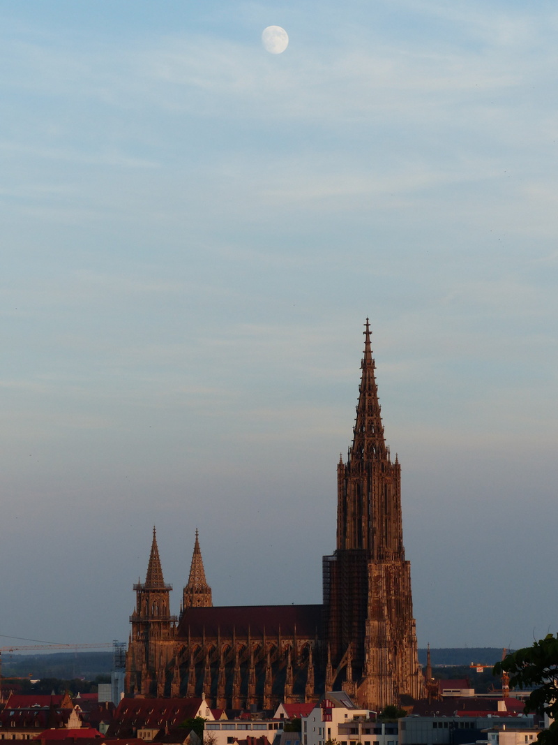 outdoors, dusk, world record, group of people, belief, church, dom, nature, cityscape, city, building, city view, religion, cathedral, moon, built structure