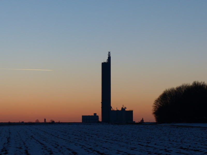 building exterior, aircraft, flour mill, jungingen, record, copy space, highest grain silo, outdoors, sunset, sky, schapfe mill, Grain Silo, german architecture award