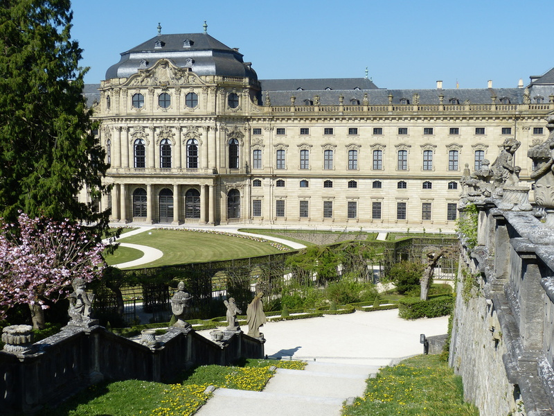 outdoors, cathedral, bavaria, building, nature, park, no people, garden, facade, canal, day, castle, reflection, 4K, building exterior, cherry blossom