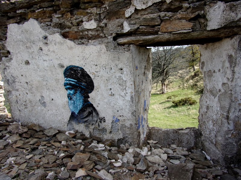 wall, lifestyles, real people, full length, ruin, tree, old, vestige, deterioration, rock, solid, 4K, one person, nature, tag, day, wise, men, outdoors