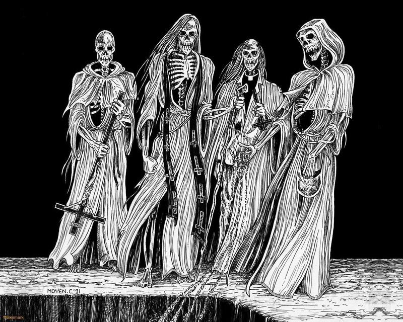 Heavy Metal, Metal, Hard Rock, Beherit, Music, 720P, Grim Reaper, Evil, Satanic, Occult, Skeleton