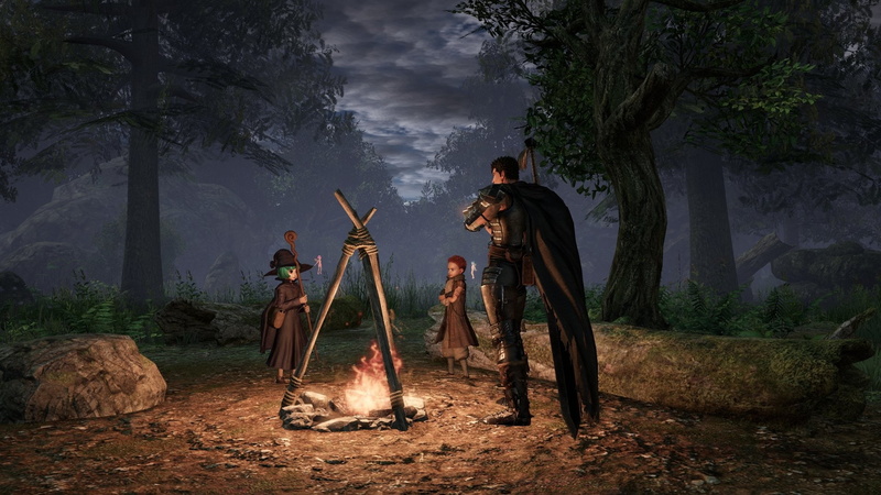 spirituality, forest, fire, 1080P, men, plant, BERSERK and the Band of the Hawk, burning, people, sky, nature, land, Video Game, full length, outdoors
