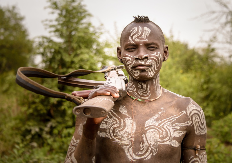 4K, Mursi warrior, Ethiopia, Omo wally