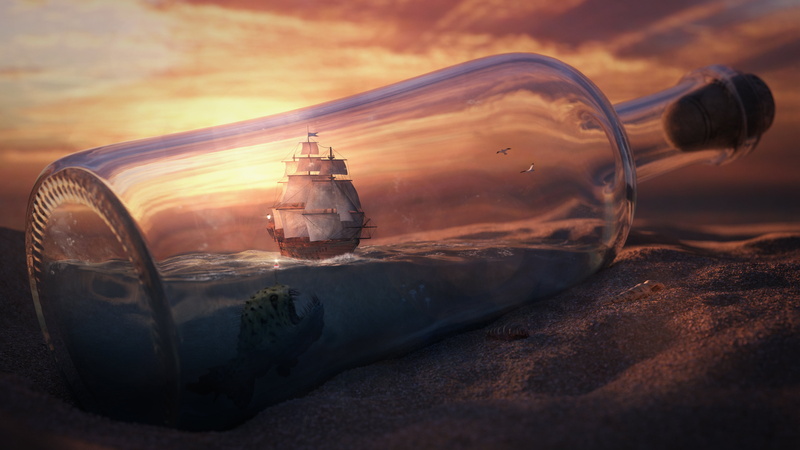 desert, land, the sky, close-up, brown, no people, sand, nature, bottle, frozen, glass, clouds, glass - material, water, sea, transparent, jar, container