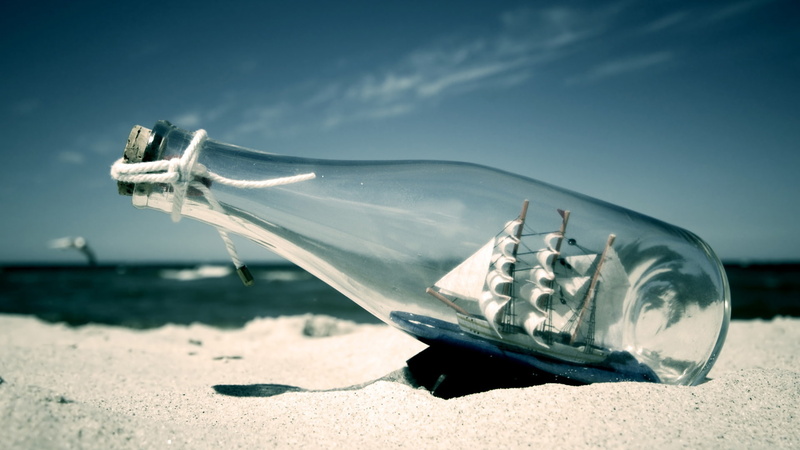 x, nature, ship, hd, beaches, beach, 1080P, art, bottles