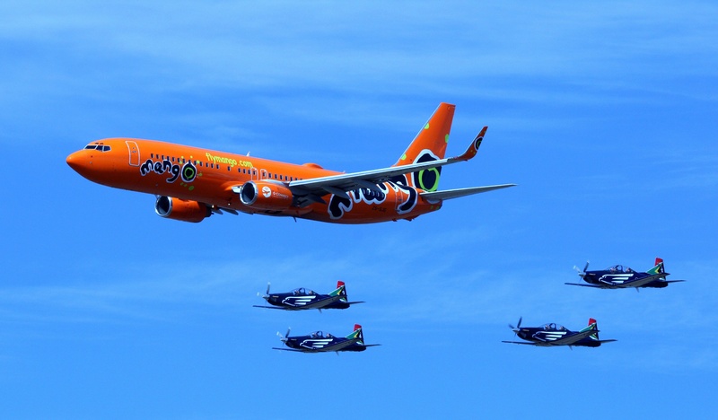 clear sky, transportation, astras, formation, airshow, plain, motion, mode of transportation, blue, airplane, day, air show, display, team, low angle view