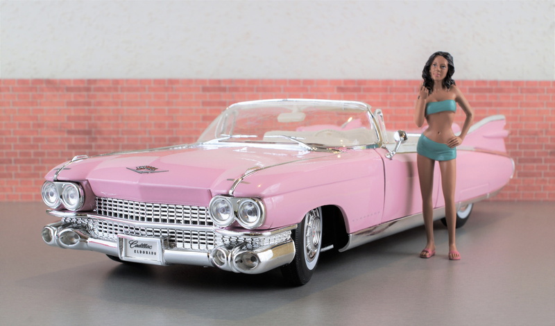 5K, motor vehicle, leaning, standing, young adult, full length, beautiful woman, convertible, day, looking, cadillac eldorado, auto, car, diorama, luxury