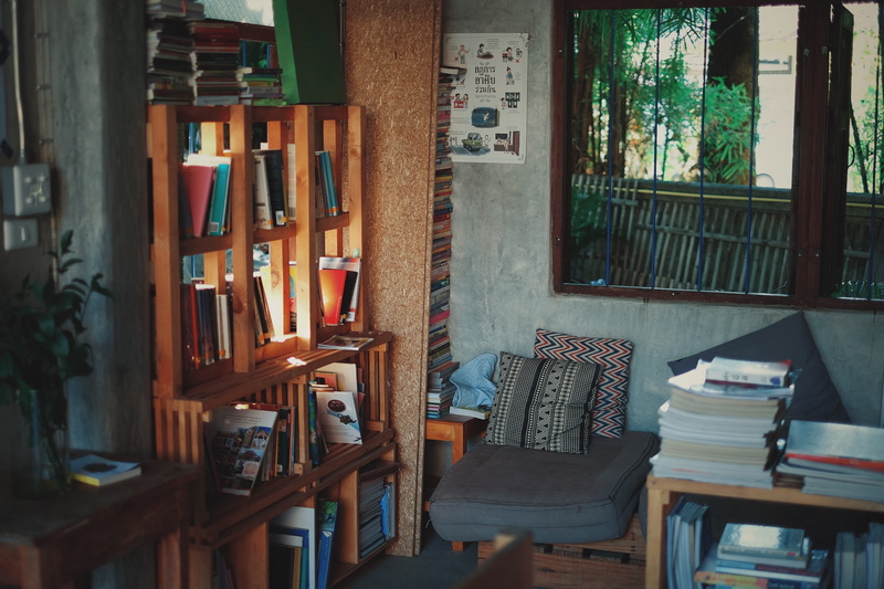 education, day, indoors, literature, book, thailand, large group of objects, bookshelf, choice, 4K, home interior, table, chair, seat, shelf, chiangmai