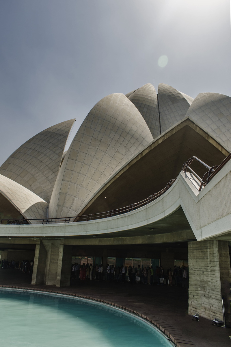 design, nature, museum, building exterior, city, modern, building, no people, sky, travel destinations, lotus temple, roof, outdoors, day, 4K, architectural