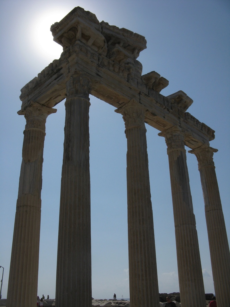 travel destinations, ancient civilization, archaeology, damaged, city, temple, clear sky, apollo, outdoors, deterioration, architectural column, ruined
