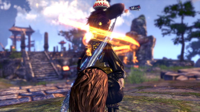 sky, real people, rear view, focus on foreground, archer, adult, 1080P, digital, nature, arts culture and entertainment, history, Blade and Soul, women